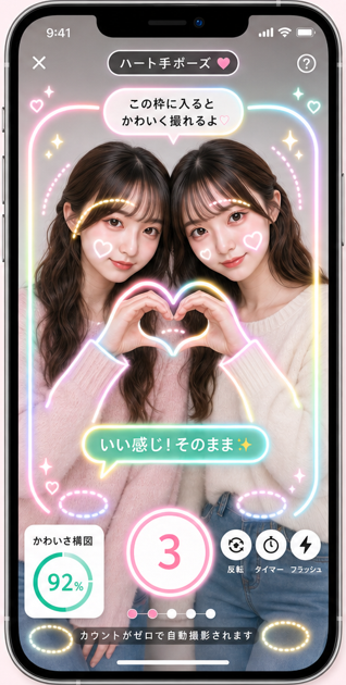 枠ガイド撮影中の画面